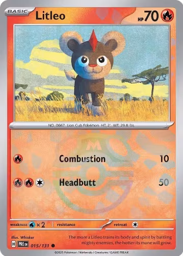Litleo (Master Ball Pattern) (015/131), Prismatic Evolutions — Pokémon card price
