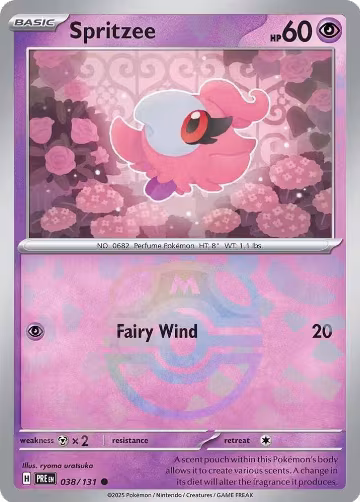 Spritzee (Master Ball Pattern) (038/131), Prismatic Evolutions — Pokémon card price