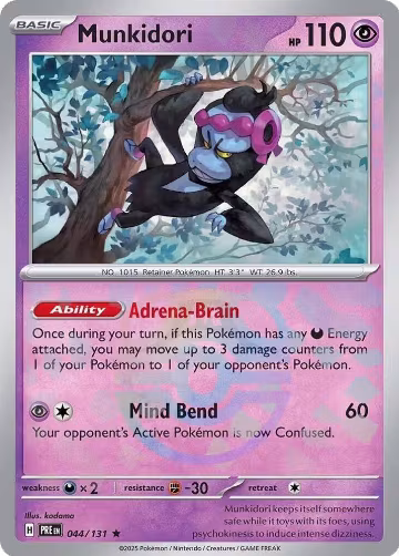 Munkidori (Master Ball Pattern) (044/131), Prismatic Evolutions — Pokémon card price
