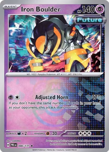 Iron Boulder (Master Ball Pattern) (046/131), Prismatic Evolutions — Pokémon card price