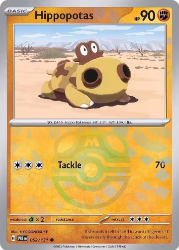 Hippopotas (Master Ball Pattern) (052/131), Prismatic Evolutions — Pokémon card price