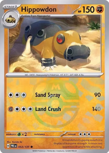 Hippowdon (Master Ball Pattern) (053/131), Prismatic Evolutions — Pokémon card price