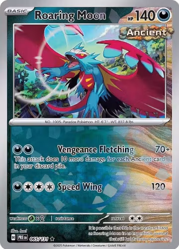 Roaring Moon (Master Ball Pattern) (065/131), Prismatic Evolutions — Pokémon card price