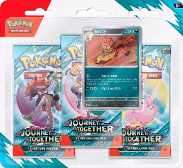 Journey Together 3 Pack Blister [Scrafty], Journey Together — Pokémon sealed product price