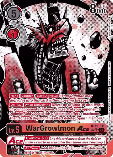 WarGrowlmon ACE (Textured) (BT19-011 SR), Release Special Booster 2.5 — Digimon card price