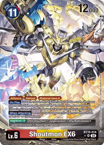 Shoutmon EX6 (Alternate Art) (BT19-014 SR), Release Special Booster 2.5 — Digimon card price