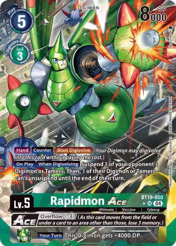 Rapidmon ACE (Alternate Art) (BT19-050 SR), Release Special Booster 2.5 — Digimon card price