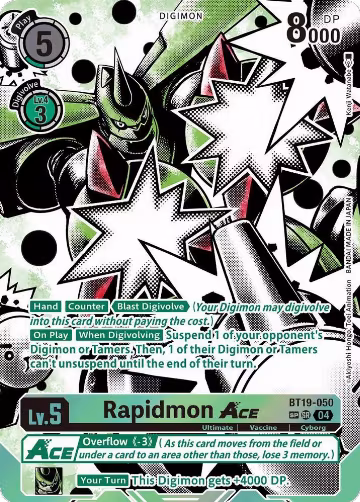 Rapidmon ACE (Textured) (BT19-050 SR), Release Special Booster 2.5 — Digimon card price