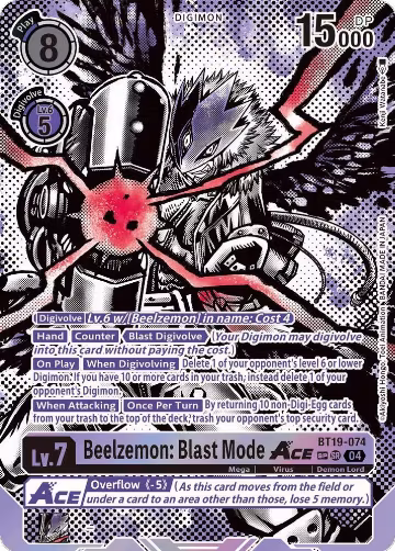 Beelzemon: Blast Mode ACE (Textured) (BT19-074 SR) — card price