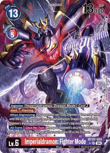 Imperialdramon: Fighter Mode (Alternate Art) (BT20-020 SR), Release Special Booster 2.5 — Digimon card price