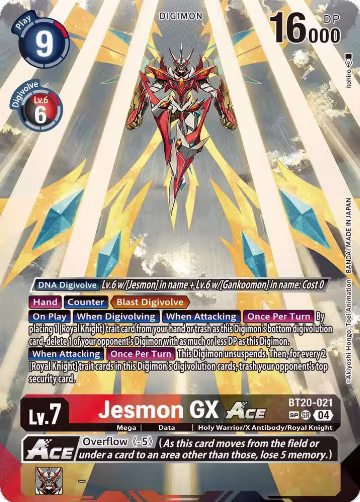 Jesmon GX ACE (Textured) (BT20-021 SR), Release Special Booster 2.5 — Digimon card price
