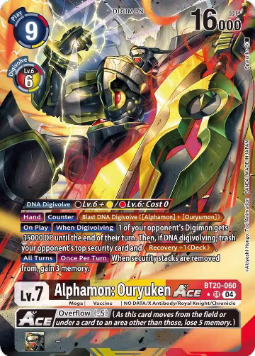 Alphamon: Ouryuken ACE (Alternate Art) (BT20-060 SR), Release Special Booster 2.5 — Digimon card price