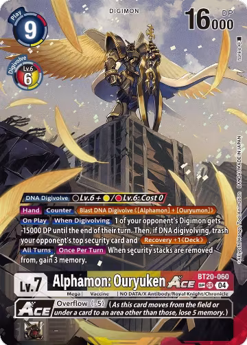 Alphamon: Ouryuken ACE (Textured) (BT20-060 SR), Release Special Booster 2.5 — Digimon card price