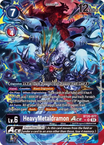 HeavyMetaldramon ACE (Alternate Art) (BT20-077 SR), Release Special Booster 2.5 — Digimon card price