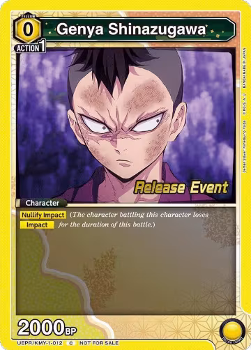 Genya Shinazugawa (012) (UEPR/KMY-1-012), Demon Slayer: Kimetsu no Yaiba Release Event Cards — Union Arena card price