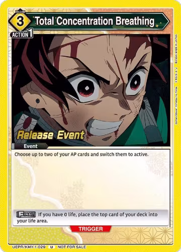 Total Concentration Breathing (029) (UEPR/KMY-1-029), Demon Slayer: Kimetsu no Yaiba Release Event Cards — Union Arena card price