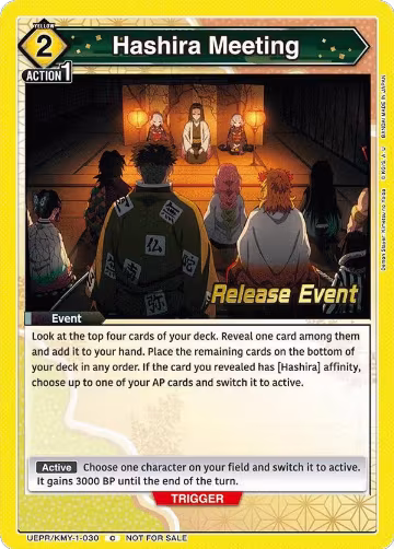 Hashira Meeting (UEPR/KMY-1-030), Demon Slayer: Kimetsu no Yaiba Release Event Cards — Union Arena card price