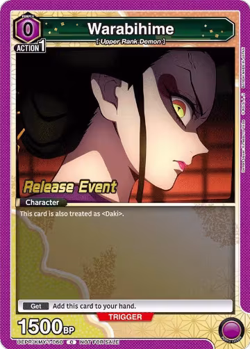Warabihime (UEPR/KMY-1-060), Demon Slayer: Kimetsu no Yaiba Release Event Cards — Union Arena card price