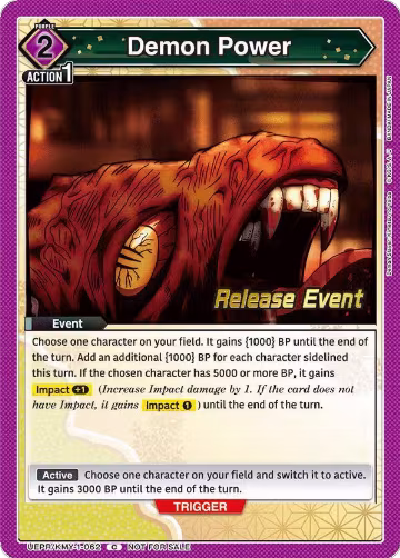 Demon Power (UEPR/KMY-1-062), Demon Slayer: Kimetsu no Yaiba Release Event Cards — Union Arena card price