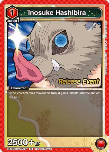 Inosuke Hashibira (077) (UEPR/KMY-1-077), Demon Slayer: Kimetsu no Yaiba Release Event Cards — Union Arena card price