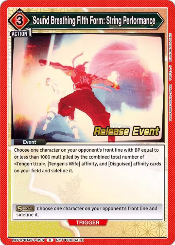 Sound Breathing Fifth Form: String Performance (UEPR/KMY-1-096), Demon Slayer: Kimetsu no Yaiba Release Event Cards — Union Arena card price