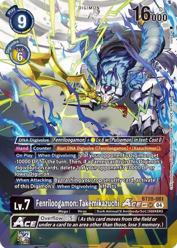 Fenriloogamon: Takemikazuchi ACE (Textured) (BT20-081 SR), Release Special Booster 2.5 — Digimon card price