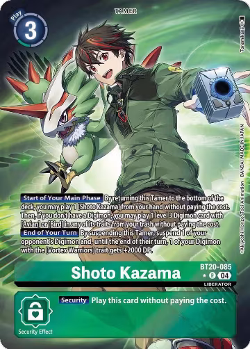 Shoto Kazama (Alternate Art) (BT20-085 R), Release Special Booster 2.5 — Digimon card price