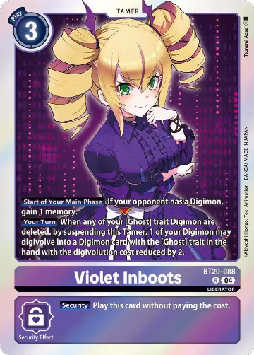 Violet Inboots - BT20-088 (BT20-088 R), Release Special Booster 2.5 — Digimon card price