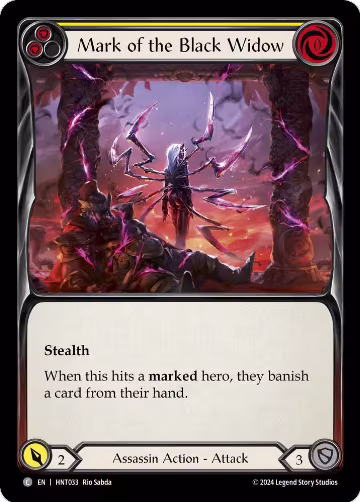 Mark of the Black Widow (Yellow) (HNT033), The Hunted — Flesh & Blood card price