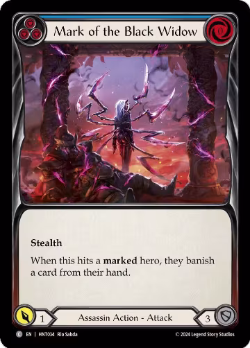 Mark of the Black Widow (Blue) (HNT034), The Hunted — Flesh & Blood card price
