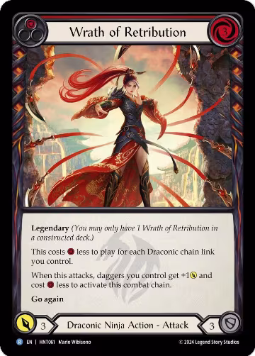 Wrath of Retribution (Red) (HNT061), The Hunted — Flesh & Blood card price