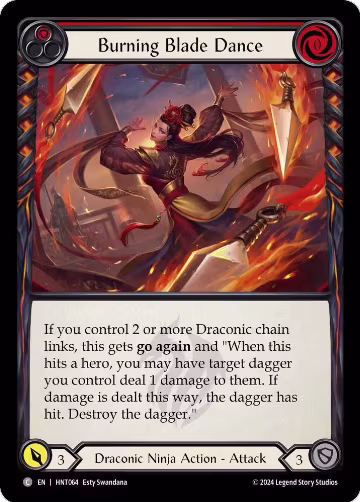 Burning Blade Dance (Red) (HNT064), The Hunted — Flesh & Blood card price
