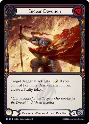Endear Devotion (Red) (HNT104), The Hunted — Flesh & Blood card price