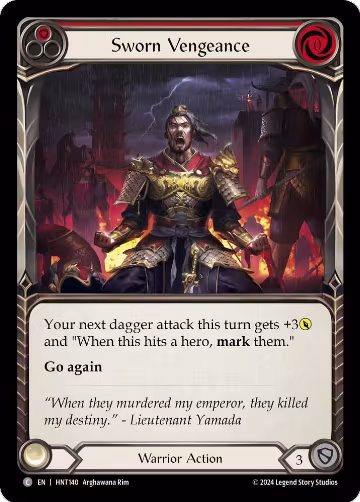 Sworn Vengeance (Red) (HNT140), The Hunted — Flesh & Blood card price