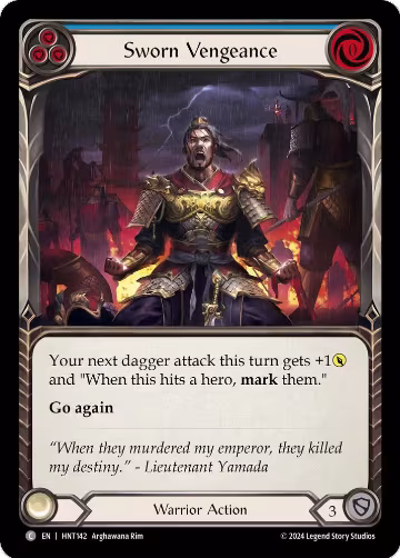 Sworn Vengeance (Blue) (HNT142), The Hunted — Flesh & Blood card price