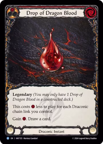 Drop of Dragon Blood (Red) (HNT155), The Hunted — Flesh & Blood card price