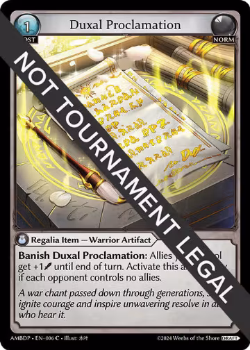 Duxal Proclamation (006), Mortal Ambition Draft Pack — Grand Archive card price