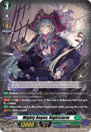 Mighty Rogue, Nightstorm (TDR) (DZ-SS03/005EN-R), DZ-SS03: Stride Deckset -Nightrose- — Vanguard card price