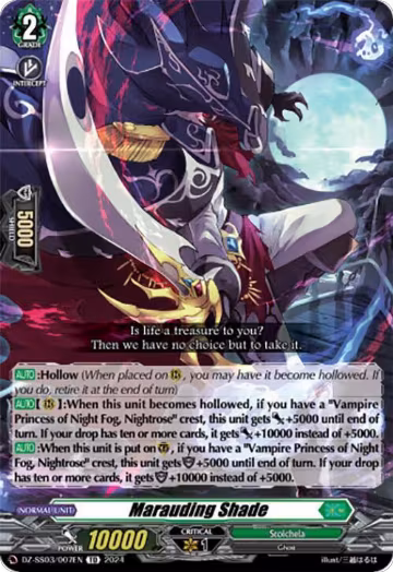 Marauding Shade (DZ-SS03/007EN), DZ-SS03: Stride Deckset -Nightrose- — Vanguard card price