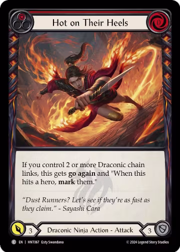 Hot on Their Heels (Red) (HNT067), The Hunted — Flesh & Blood card price