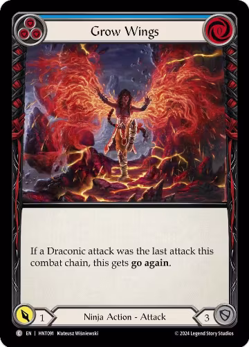 Grow Wings (Blue) (HNT091), The Hunted — Flesh & Blood card price