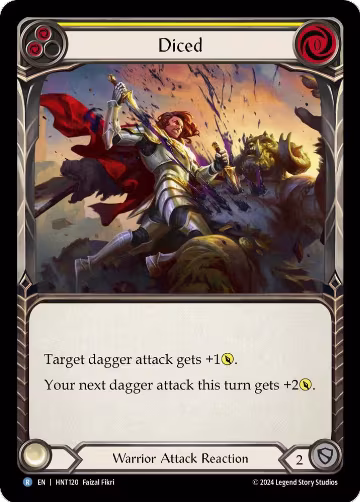 Diced (Yellow) (HNT120), The Hunted — Flesh & Blood card price