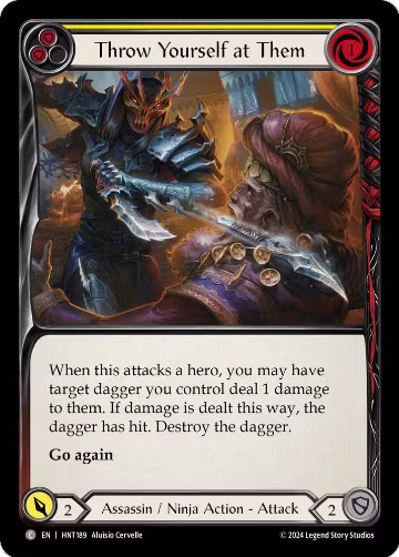Throw Yourself at Them (Yellow) (HNT189), The Hunted — Flesh & Blood card price