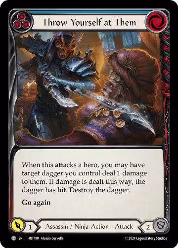 Throw Yourself at Them (Blue) (HNT190), The Hunted — Flesh & Blood card price