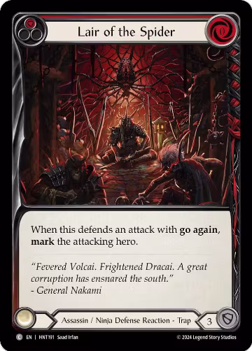 Lair of the Spider (Red) (HNT191), The Hunted — Flesh & Blood card price