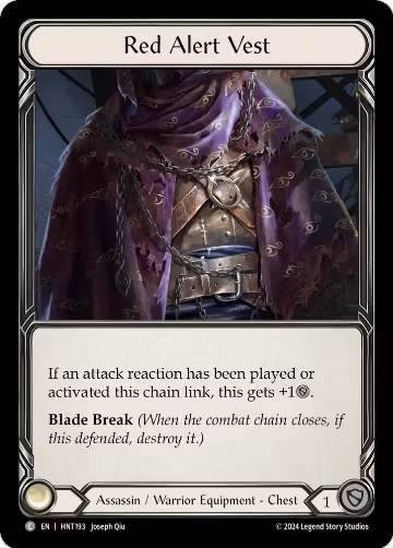 Red Alert Vest (HNT193), The Hunted — Flesh & Blood card price