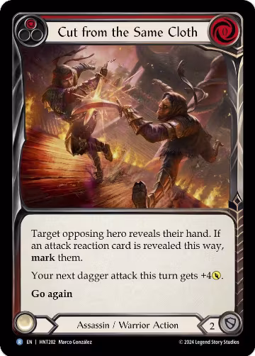 Cut from the Same Cloth (Red) (HNT202), The Hunted — Flesh & Blood card price