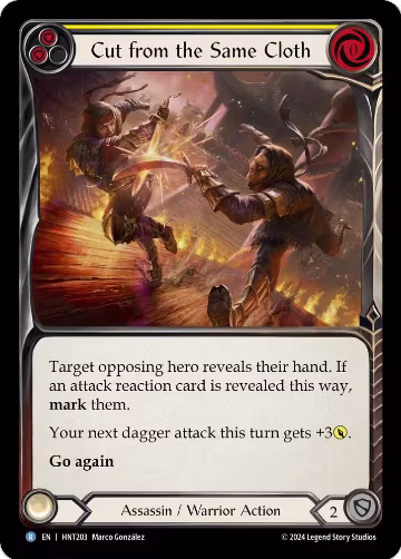 Cut from the Same Cloth (Yellow) (HNT203), The Hunted — Flesh & Blood card price