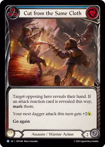 Cut from the Same Cloth (Blue) (HNT204), The Hunted — Flesh & Blood card price