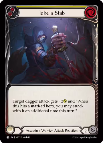Take a Stab (Yellow) (HNT212), The Hunted — Flesh & Blood card price